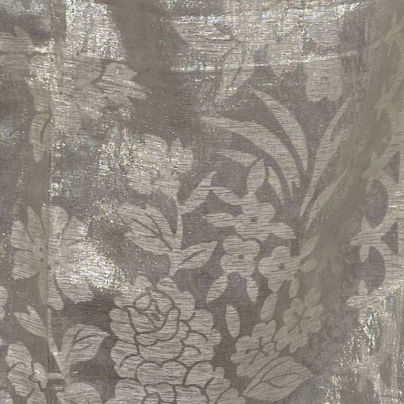 Scarf Long Silver Metallic Rayon Wrap Shawl made Japan 53" x 16" WPL13407 - Picture 3 of 5